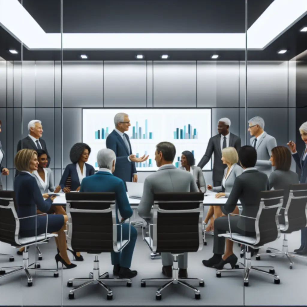 Senior consultants collaborating in a boardroom