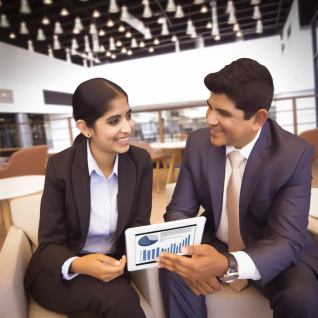 Consultant and C-suite client engaged in a strategic discussion.