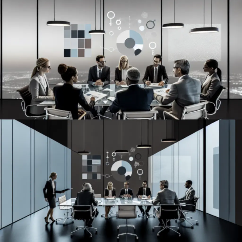 Consultants in a boardroom collaborating on strategic planning