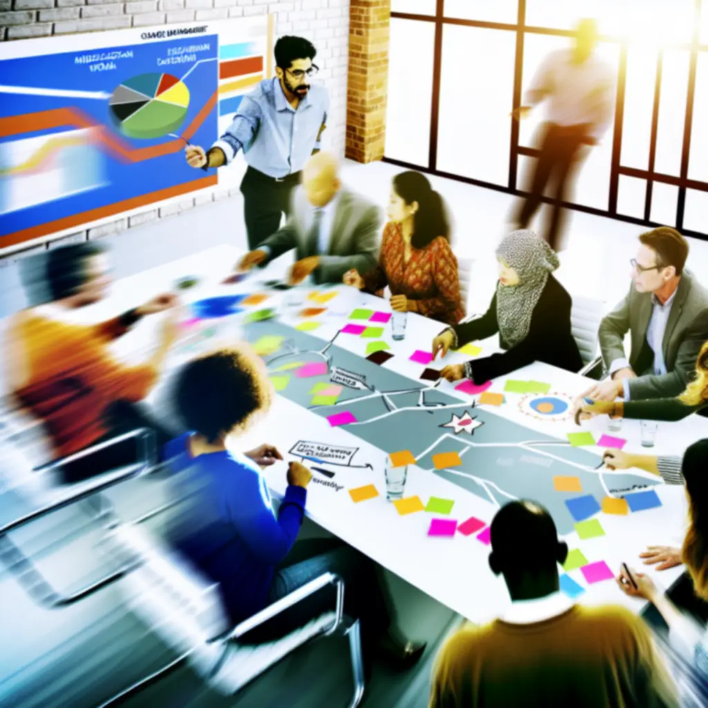 Team engaged in a change management workshop